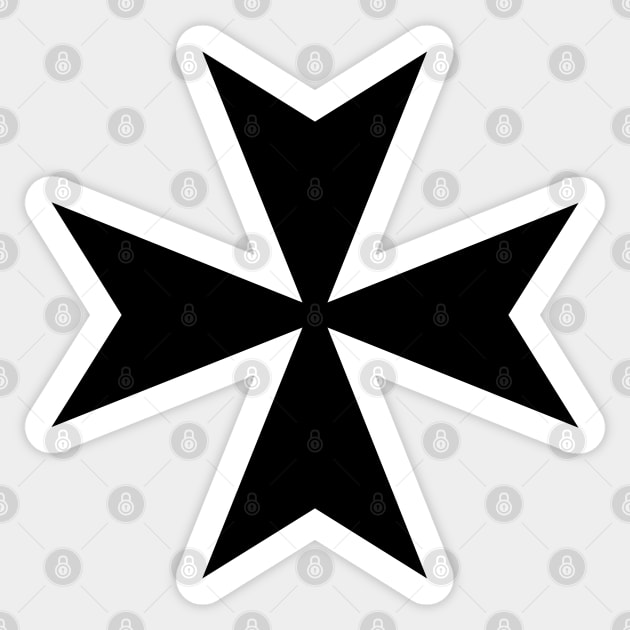 Cross of Saint John / Maltese cross (black) Sticker by PabloDeChenez